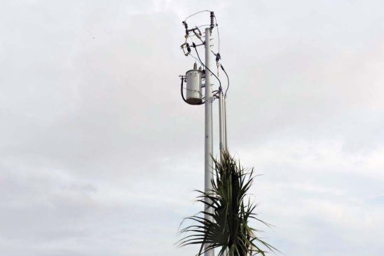 Pictured is a ductile iron pole installed at the Seagrass Beach community on Bolivar Peninsula. 